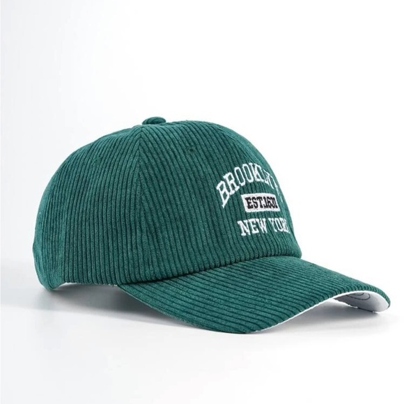 Adjustable Green + White ‘Brooklyn Est.1631 New York’ Baseball Cap OS New - Picture 3 of 4